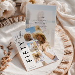 Hello FIFTY' Modern Photo Collage 50th Birthday Einladung<br><div class="desc">Are you looking for a stylish and personalized 50th birthday party invitation - Look no further! Introducing our one-of-a-kind design, featuring a modern photo collage and the catchy heading, 'Hello FIFTY'. Not only can you customize the name on the front of the invite, but you also have the opportunity to...</div>
