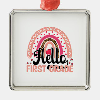 Hello First Grade Ornament Aus Metall