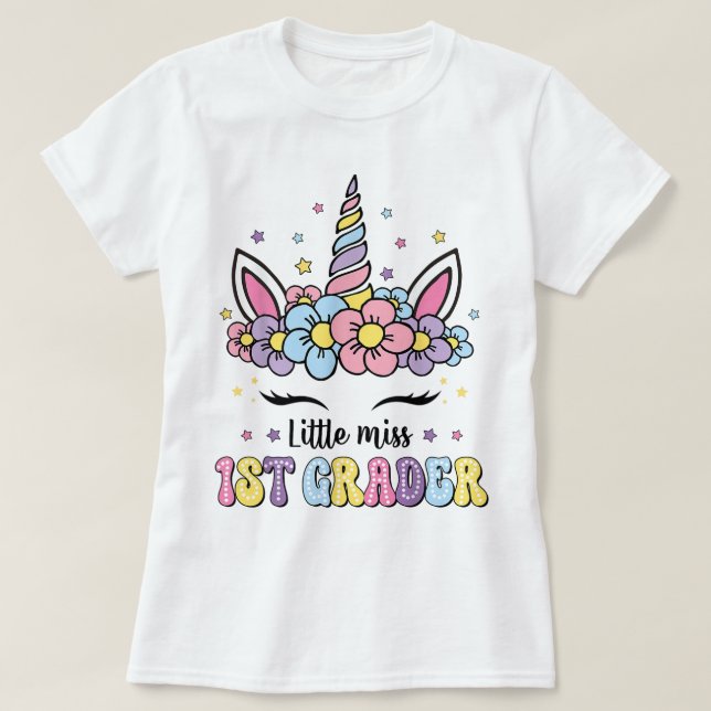 Hello First Grade Teacher Coquette Pencil Bow T-Shirt (Design vorne)