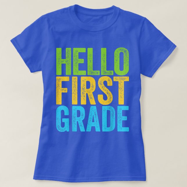 Hello First Grade Teacher Coquette Pencil Bow T-Shirt (Design vorne)