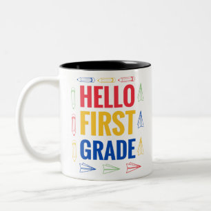 Hello First Grade Zweifarbige Tasse