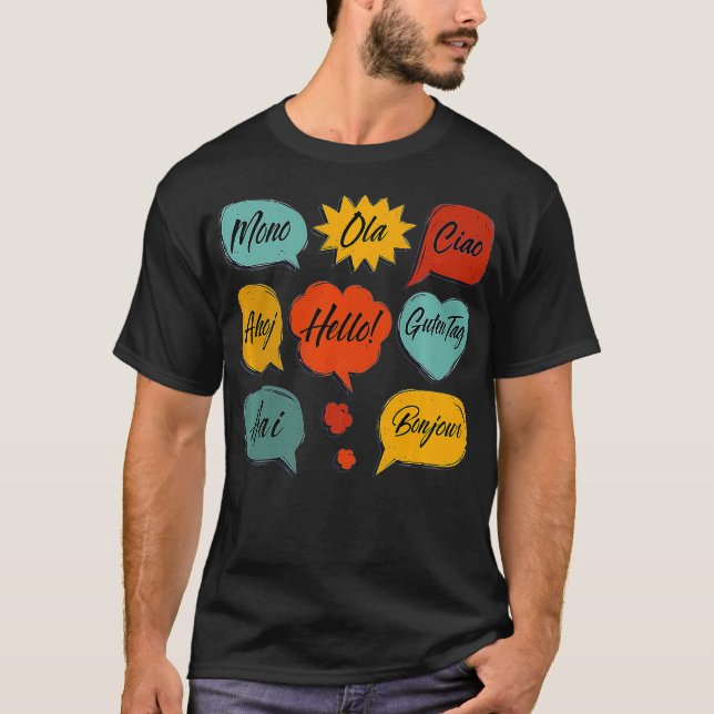 Hello Foreign Languages T Shirt Premium (Vorderseite)