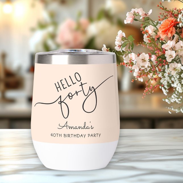 Hello Forty Modern Script Chic 40th Birthday Party (Von Creator hochgeladen)