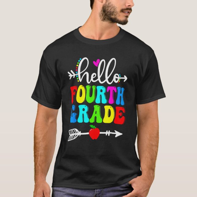 Hello Fourth Grade Team 4th Grade Back To School T T-Shirt (Vorderseite)