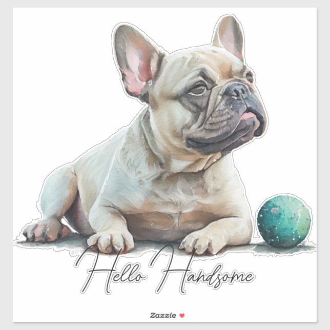 Hello French Bulldog Aufkleber (Blatt)