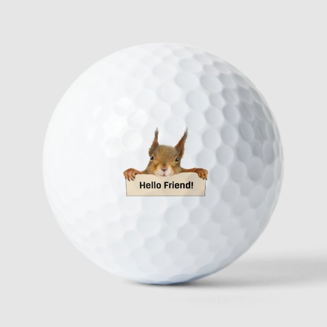Hello Friend Funny Eichirrel Golfball (Vorderseite)