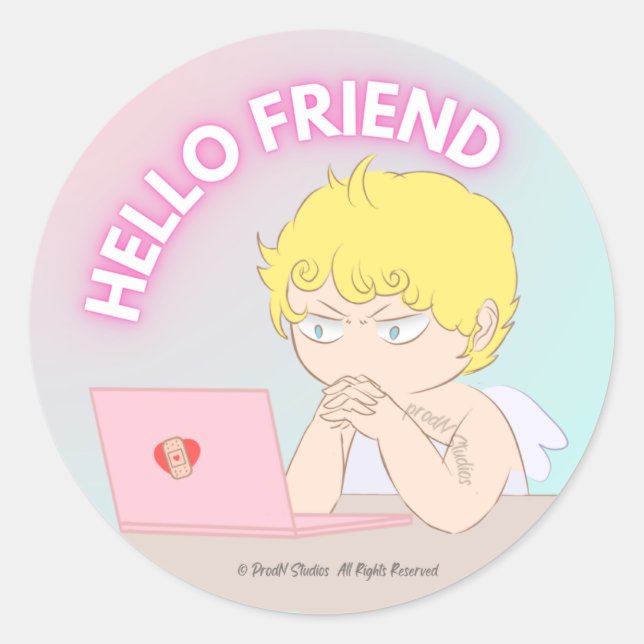 hello friend sticker (Vorderseite)