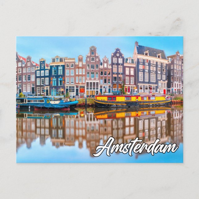 Hello From Beautiful Amsterdam, Niederlande Postkarte (Vorderseite)