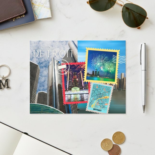 Hello From Detroit Postcard Postkarte (Hello From Detroit Postcard)