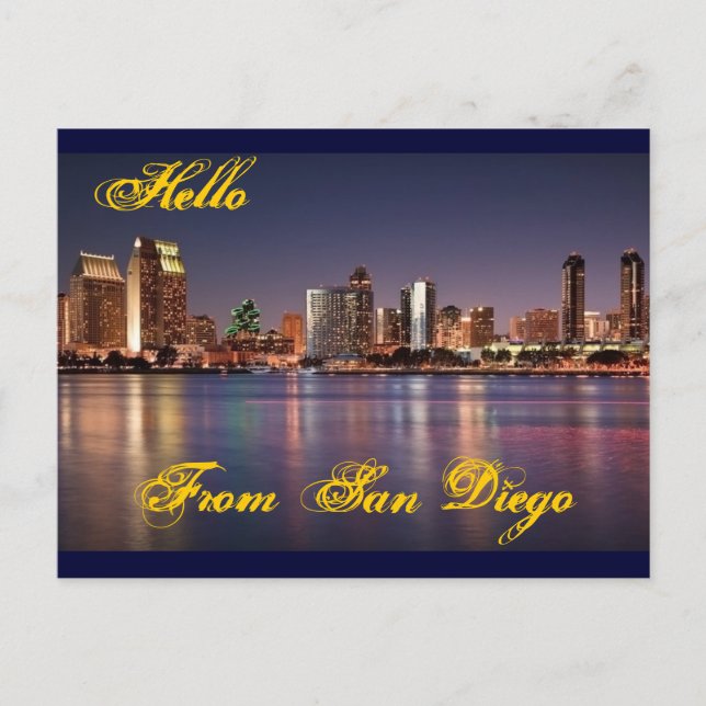 Hello From San Diego Post Card Postkarte (Vorderseite)