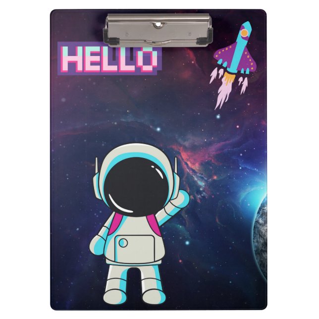 "Hello from Space" Klemmbrett (Vorderseite)