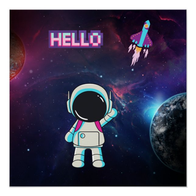 "Hello from Space" Poster (Vorderseite)