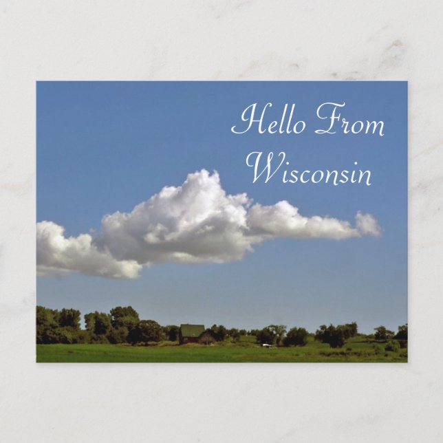 Hello From Wisconsin Postkarte (Vorderseite)