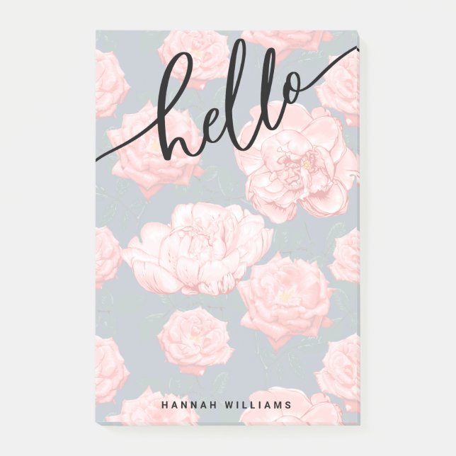 HELLO Fügen Sie Ihren Namen Post-it-Notizen hinzu Post-it Klebezettel (Vorderseite)