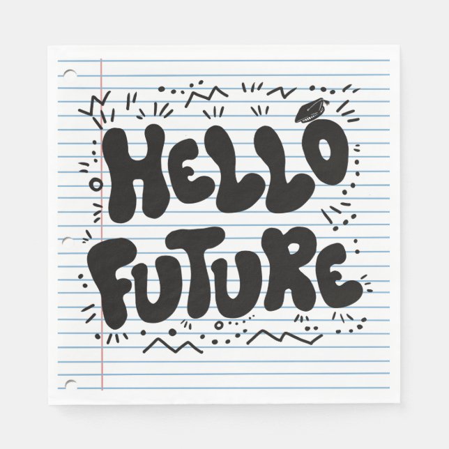 Hello Future Grad Party Napkins Serviette (Vorderseite)