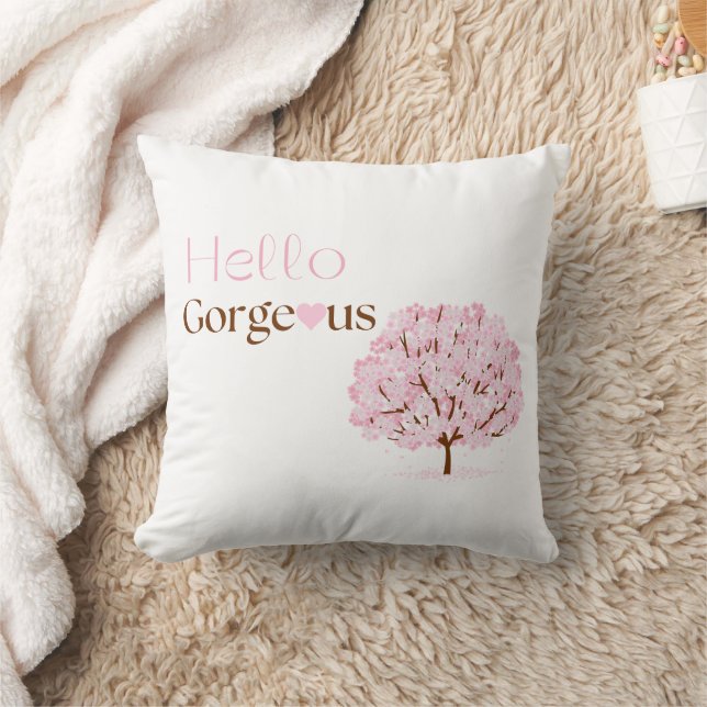 Hello Gorgeous Pink Cherry Tree Scatter Cushion Kissen (Decke)