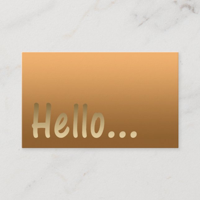 Hello Gradient One Color Gold mit benutzerdefinier Visitenkarte (Vorderseite)