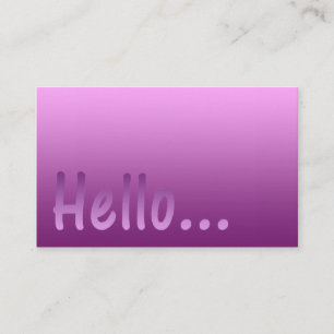 Hello Gradient One Color Pink mit benutzerdefinier Visitenkarte
