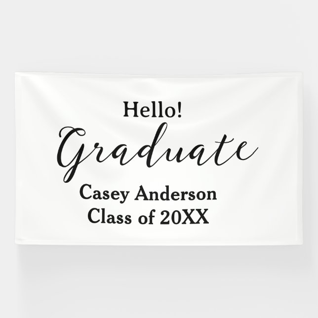 Hello graduate class of 20XX name congrats stylish Banner (Horizontal)