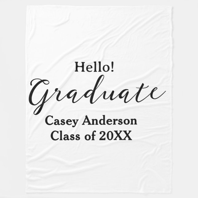 Hello graduate class of 20XX name congrats stylish Fleecedecke (Vorderseite)