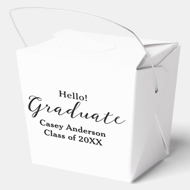 Hello graduate class of 20XX name congrats stylish Geschenkschachtel (Rückseite)