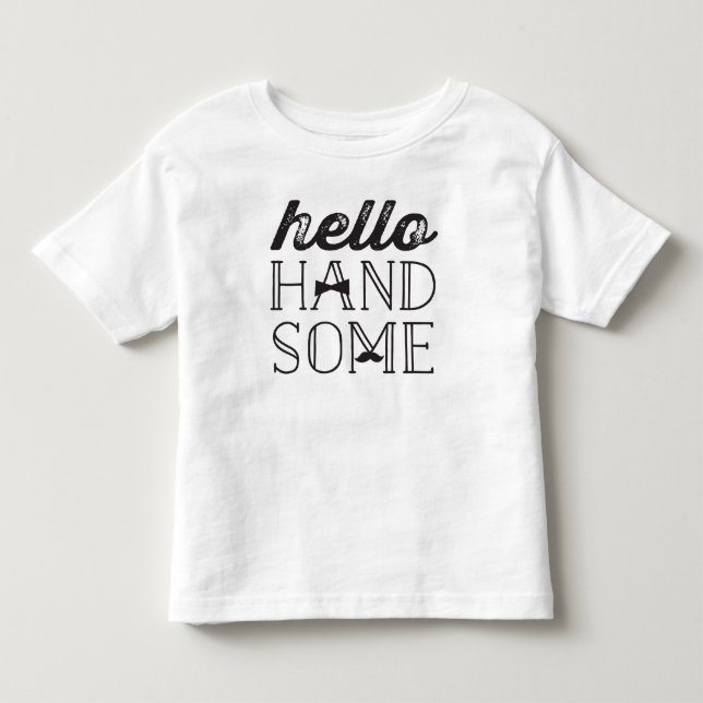 Hello Handsome Bow Krawatte Little Man Boy Kids T  Kleinkind T-shirt (Vorderseite)