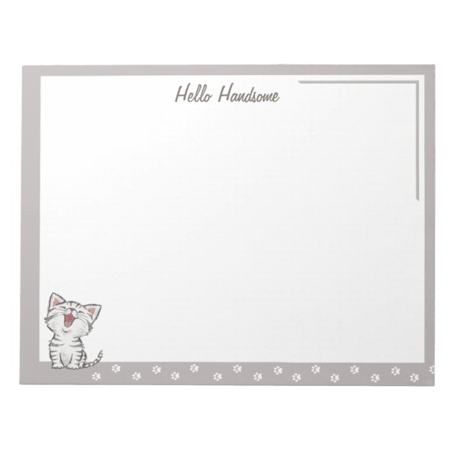 Hello Handsome Notepad with Kitty Pay prints Notizblock (Vorderseite)