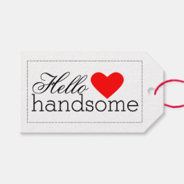 Hello Handsome with Red Heart Geschenkanhänger
