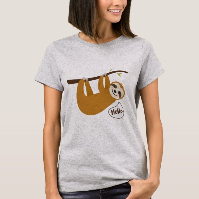 Hello Hangaround Sloth T-Shirt (Vorderseite)
