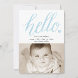 Hello Heart Birth Announcement 12x18 Ankündigung