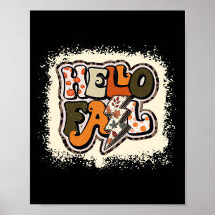 Hello Herbst Vibes Retro Groovy Poster