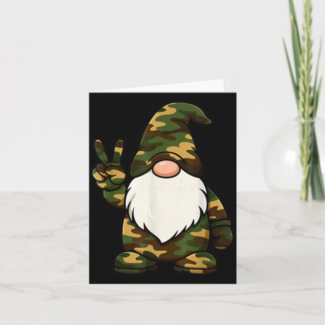 Hello Hunting Season Christmas Camouflage Camo Gno Karte (Vorderseite)