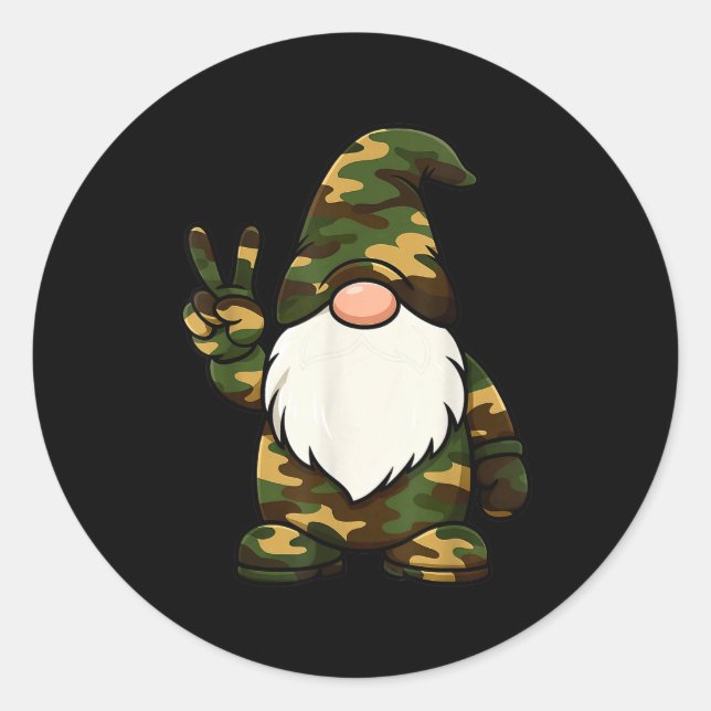 Hello Hunting Season Christmas Camouflage Camo Gno Runder Aufkleber (Vorderseite)