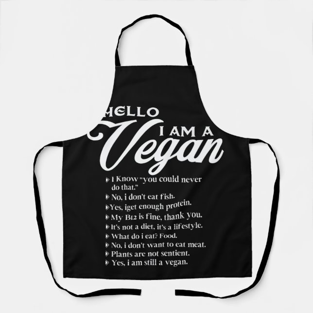 Hello I Am A Vegan 9 Things About Vegan Schürze (Vorderseite)