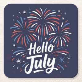 Hello July Fireworks Untersetzer Set
