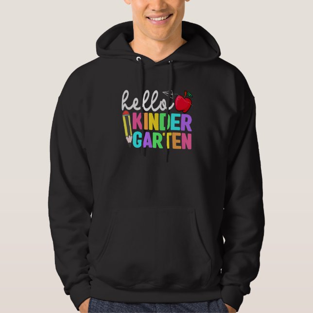 Hello Kindergarten Back To School Teacher Kid Team Hoodie (Vorderseite)