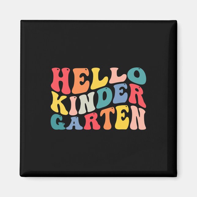 hello kindergarten crew teacher Back to school Ret Magnet (Vorne)