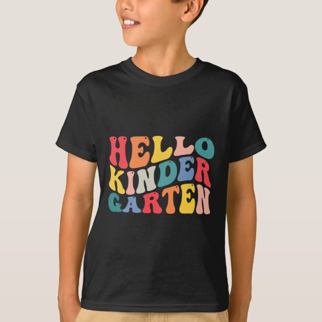 hello kindergarten crew teacher Back to school Ret T-Shirt (Vorderseite)
