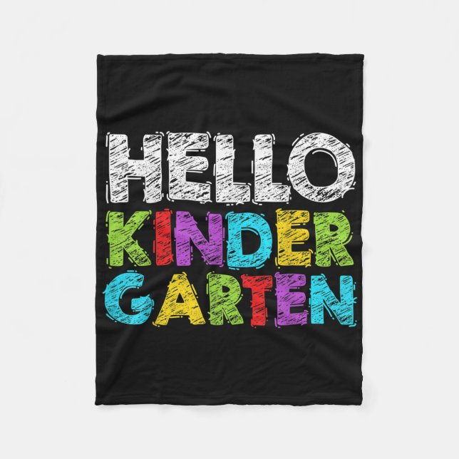 Hello Kindergarten Funny Back To School Student &a Fleecedecke (Vorderseite)