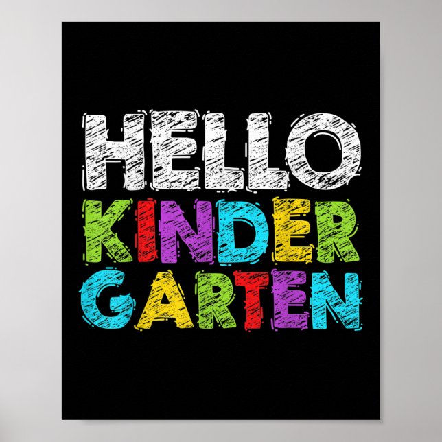 Hello Kindergarten Funny Back To School Student &a Poster (Vorne)