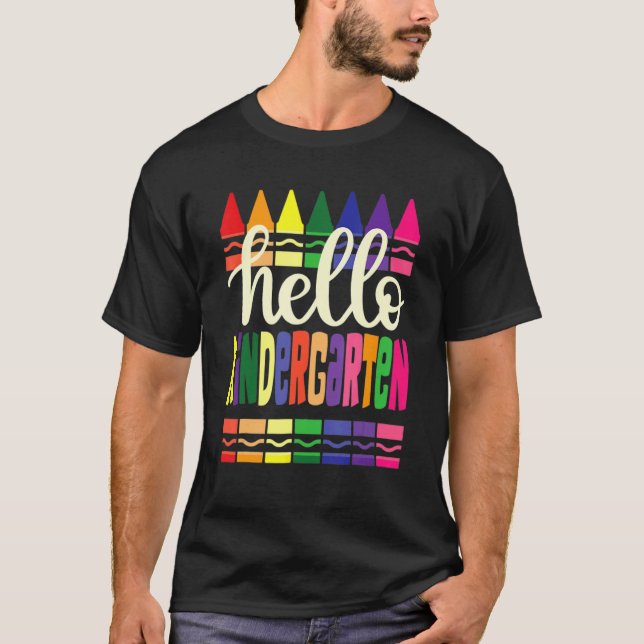 Hello Kindergarten Kids Team Kinder Back to School T-Shirt (Vorderseite)