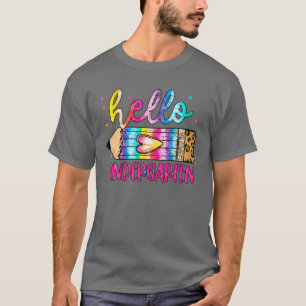 Hello Kindergarten Leopard Tie Dye Pencil Cute Tea T-Shirt