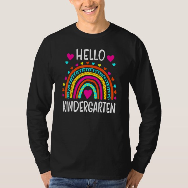 Hello Kindergarten Team Squad Back To School Teach T-Shirt (Vorderseite)