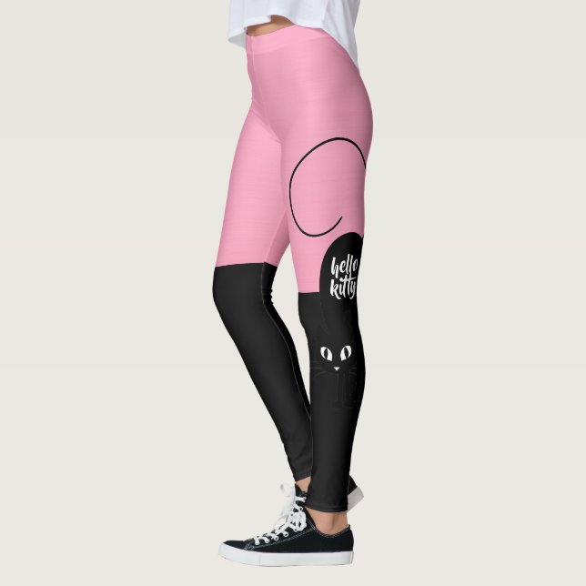 Hello Kitty, Two Tone Pink and Black Leggings (Links)