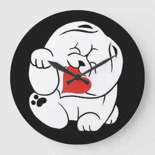 HELLO KOKORO Chow dog Große Wanduhr