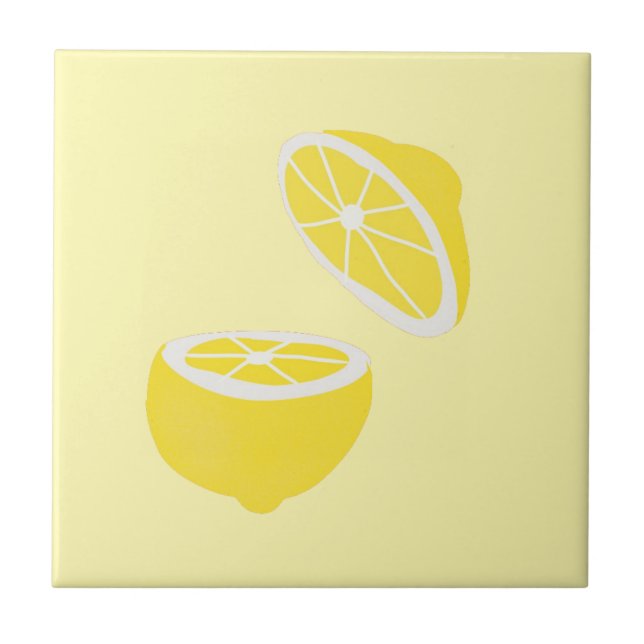 Hello Lemon modern yellow Frucht Fliese (Vorderseite)