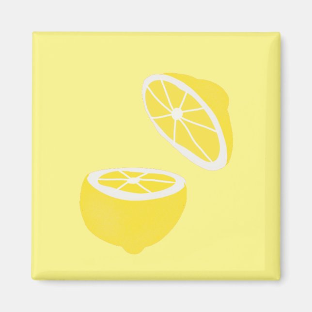 Hello Lemon modern yellow Frucht Magnet (Vorne)