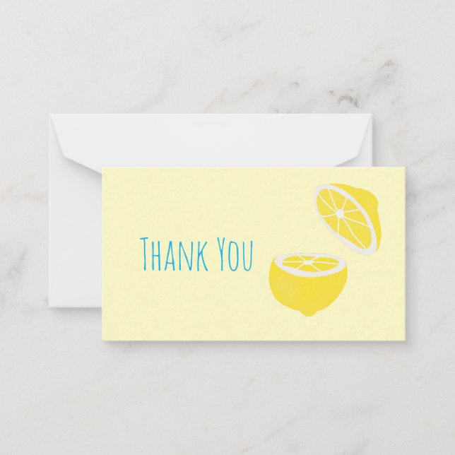 Hello Lemon modern yellow Frucht Mitteilungskarte (Vorderseite)