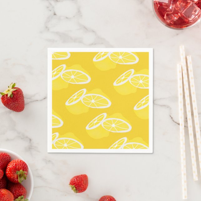 Hello Lemon modern yellow Frucht Serviette (Beispiel)