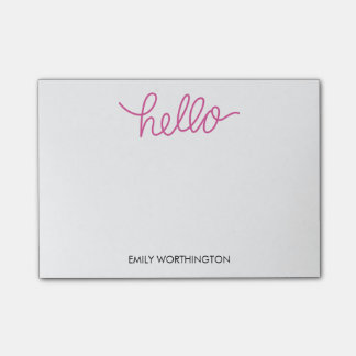 Hello Lettering Custom Post-it® Notes (Fuchsia) Post-it Klebezettel